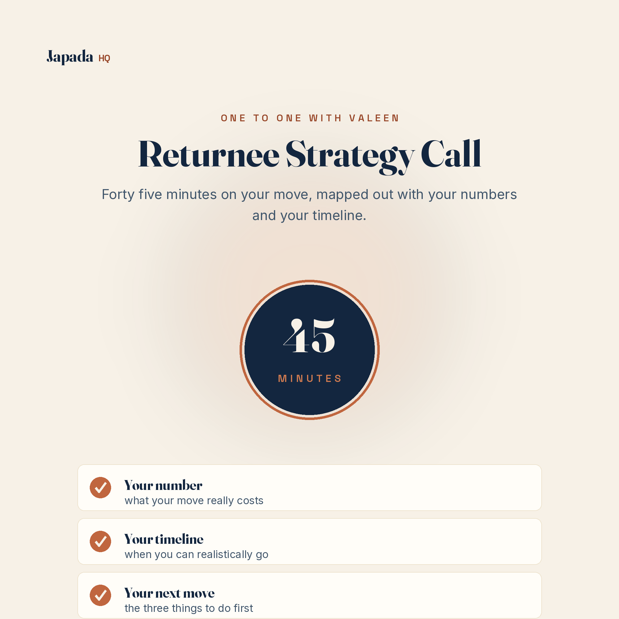 Returnee Strategy Call